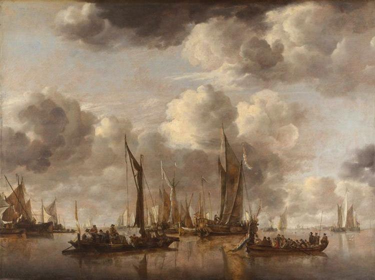 Jan van de Capelle Shipping Scene with a Dutch Yacht Firing a Salut (mk08) Germany oil painting art